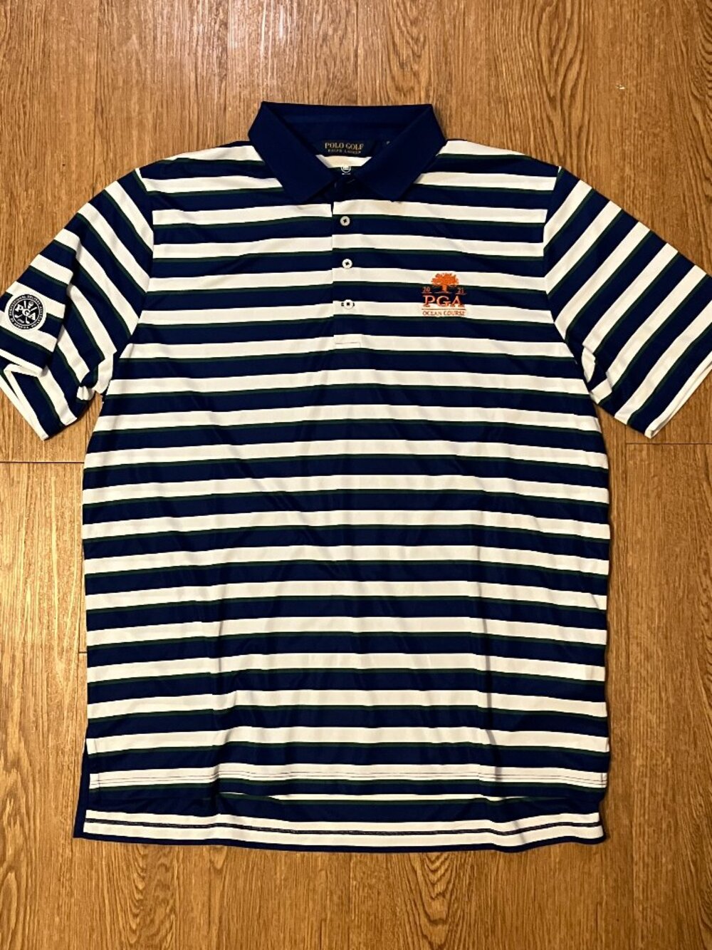 Polo Golf Ralph Lauren 2021 PGA Championship Kiawah Island Shirt XL Striped Pony